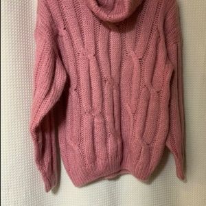 MOHAIR CABLE KNIT SWEATER COLOR MAUVE SIZE M